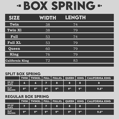 Nutan, 8-Inch Sturdy Split Box Spring for Mattress Support-Durable and Fully Assembled, Natural Wood Foundation for King(Fold), White