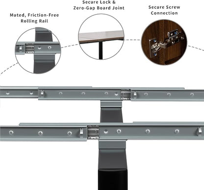 Extendable Dining Table with Built-in Power Outlet, 118” Expandable Dining Table for 11, Expandable Console Table with Storage Cabinet, Modern Transformer Table Walnut