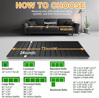 LAVEVE Heavy Duty Couch Cushion Support Board for Sagging Sofa, 24''x72'' Extra Thick Solid Wood Under Couch Insert with Anti-Slip Dots, Repair Sagging Spring Sofa