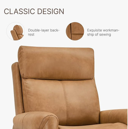 KISLOT Leather Recliner Chair for Adults Wall Hugger RV Recliner with USB Charging Ports Electric Power Reclining Sofa for Living Room Home Theater Seating Bedroom