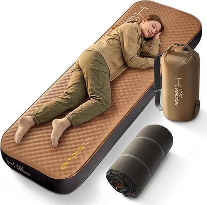 Lost Horizon Air & Foam Camping Mattress, Self-Inflating Sleeping Pad, 4.5" Thick, with Pump Sack, Cot