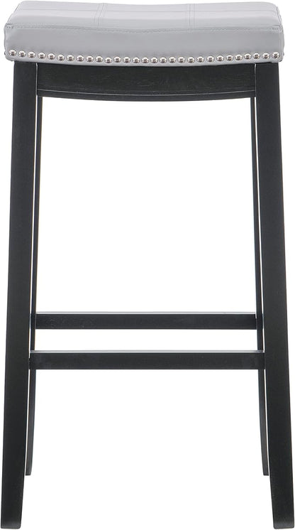 Linon Home Décor Kingston Gray Bar Stool, Black