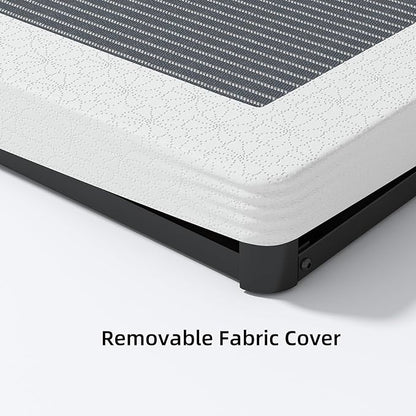NHODIR Full Box Spring 3 Inch Heavy Duty Box Spring Mattress Foundation, Metal Bed Base with Fabric Cover, Noise Free Easy Assembly