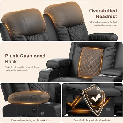 YONISEE Living Room Furniture Set, Loveseat Recliner 2 Seater and 360° Swivel Recliner Chair with Massage, Luxury Reclining Sofa 2PC Set for Living Room (2+1)