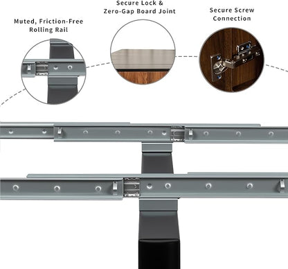 Transforming Table Extender for Dining Table, Pull Out Table, Transformer Console with Storage & Built-in Outlet, Folding Dining Table for 12, Walnut Black