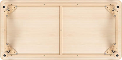 Flash Furniture Wren Adjustable Classroom Activity Table for School and Home, Plastic Activity Table for Kids, 23.625" W x 47.25" L, Natural
