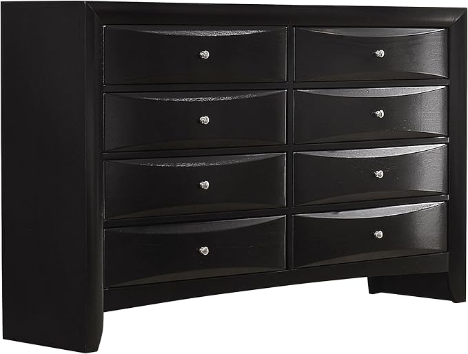 Coaster Home Furnishings Briana Transitional 5-Piece Bedroom Set Eastern King Size Storage Bookcase Bed Frame 56-inch Headboard Black 202701KE-S5