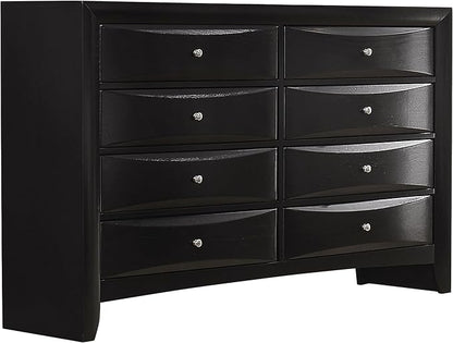 Coaster Home Furnishings Briana Transitional 5-Piece Bedroom Set Eastern King Size Storage Bookcase Bed Frame 56-inch Headboard Black 202701KE-S5