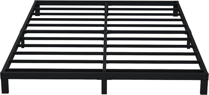 EMODA 6 Inch King Bed Frame No Box Spring Needed, Heavy Duty Metal Platform with Steel Slats, Noise Free, Easy Assembly, Black