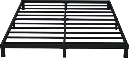 EMODA 6 Inch Full Size Bed Frame Heavy Duty Metal Platform No Box Spring Needed, Easy Assembly Noise Free, Black