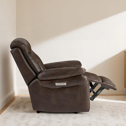 KISLOT Power Recliner Chair Set of 2, Wall Hugger Recliner with Adjustable Headrest and Footrest Dual Motor Electric Faux Leather Reclining Sofa with USB/Type-C Charging for RV Living Room Bedroom