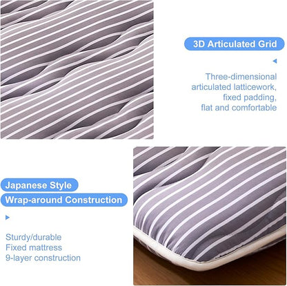 jzbearapt Premium Foam Japanese Floor Mattress Futon Mattress,100% High Density Comfortable Foam,Thicken Tatami Mat Sleeping Pad,Portable Kids Adults Sleeping Mats for Guest Room, Dormitory