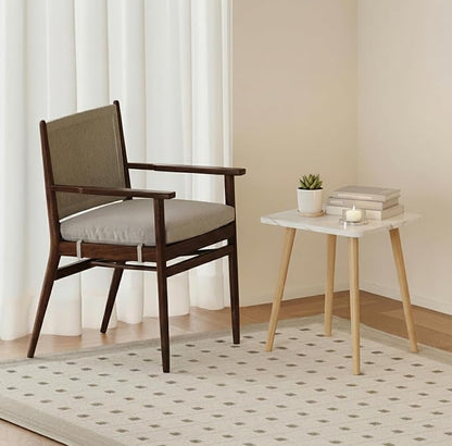 FORAOFUR Small End Table, Side Table Accent Table Living Room Bedroom Balcony Office, Modern Bedside Table Home Decor, Mini Table for Small Spaces, Short Coffee Table, Easy Assembly, Marble White | Marble Solid wood legs for stability, fits sofa/bedsid...