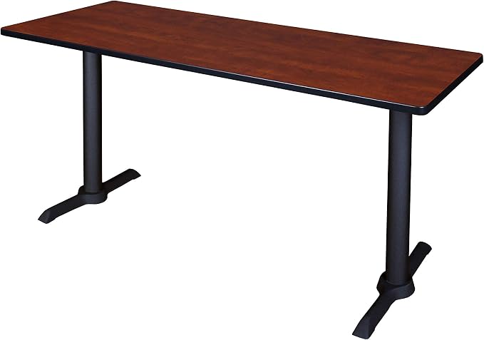Romig Pillar 66 x 24 in. Steel T-Base Training Seminar Table- Cherry