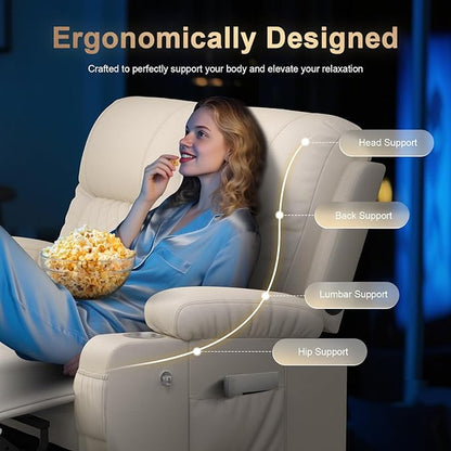 Loveseat Recliner Sofa, Home Theater Seating with Storage & Pocket, Reclining Loveseat Sofa with USB Ports & Phone Holders, Wall Hugger Recliner RV Couch Furniture