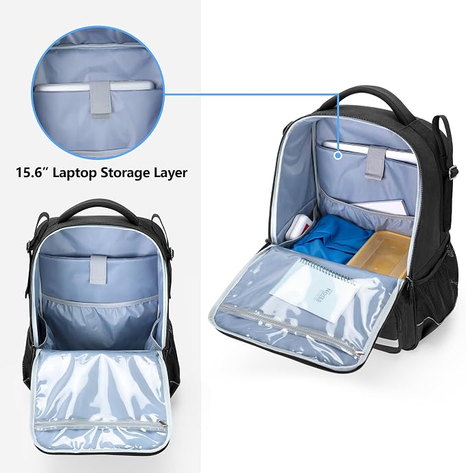 samdew Wheelchair Backpack, Wheelchair Bag for Back of Chair, Wheel Chair Basket to Hang on Back with Thermal Insulation Pocket, Electric Wheelchair Accessories Storage for Adults & Seniors, Bag only