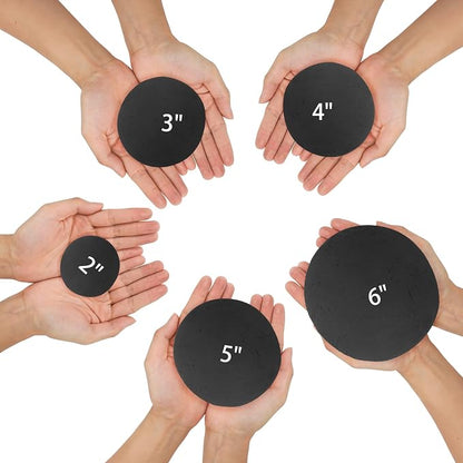 Skyflame 6 Inch Ceramic Fireplace Balls, Set of 4 Black Round Fire Stones Reusable Fire Pit Balls for Indoor and Outdoor Fire Pits or Fireplaces Accessory