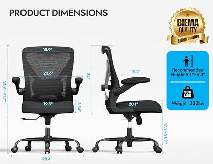 Ergalithic Ergonomic Office Chair - X-Shaped Computer Desk Chairs Comfy, Mesh High-Back Gaming Chair with Adjustable Lumbar Support, Executive Task Chair for Adults, Comfortable for Long Hours