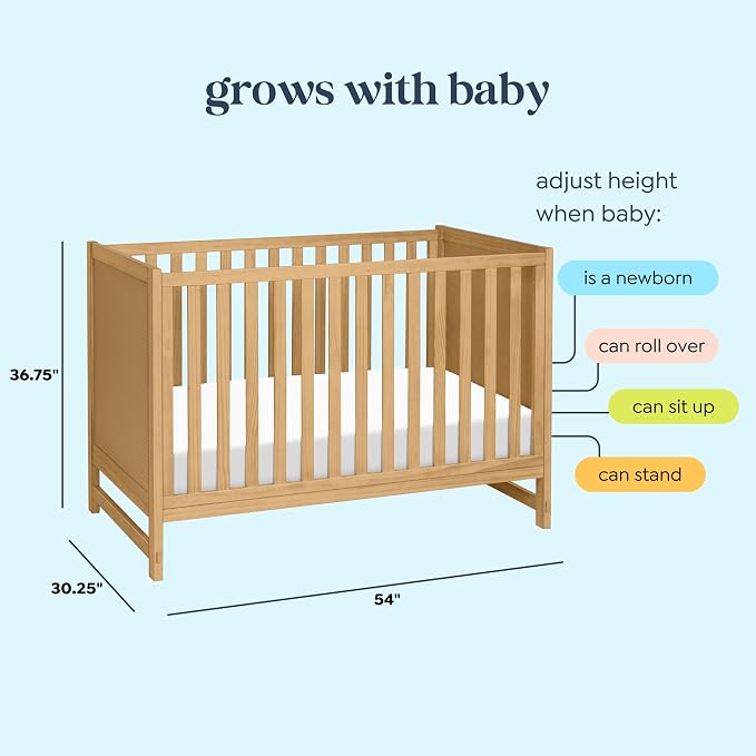 Davinci Margot 3-in-1 Convertible Crib in Honey GREENGUARD Gold Certified