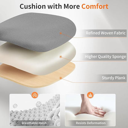 BestOffice Office Chair Ergonomic Cheap Desk Chair Mesh Computer Chair Lumbar Support Modern Executive Adjustable Stool Rolling Swivel Chair for Back Pain (Grey)