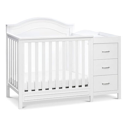 Davinci Charlie 4-in-1 Convertible Mini Crib and Changer Combo in White, Greenguard Gold Certified