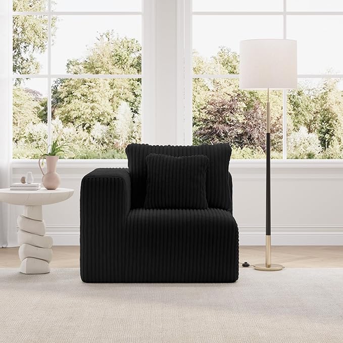Novilla Modular Sectional Sofa, Modern Cloud Sectional Couch with Smarts Coil® Support, Upholstered Boneless Couch for Living Room Apartments Bedroom, No Assembly Required (Left-Arm Chair)