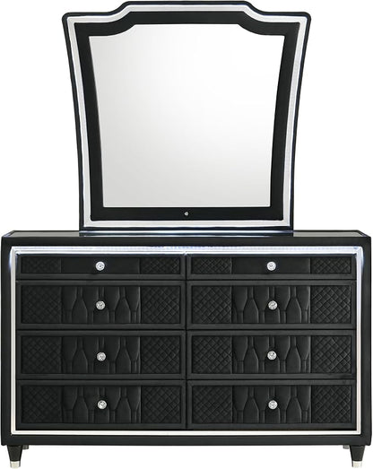 Coaster Home Furnishings Lorient 8-Drawer LED Dresser with Mirror Black 223163M