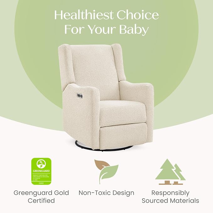 Delta Children Mercer Electronic Power Recliner and Swivel Glider with USB-A and Type-C Ports - Greenguard Gold Certified - Stain-Resistant Performance Fabric is Oeko-TEX Standard 100 Certified, Shell