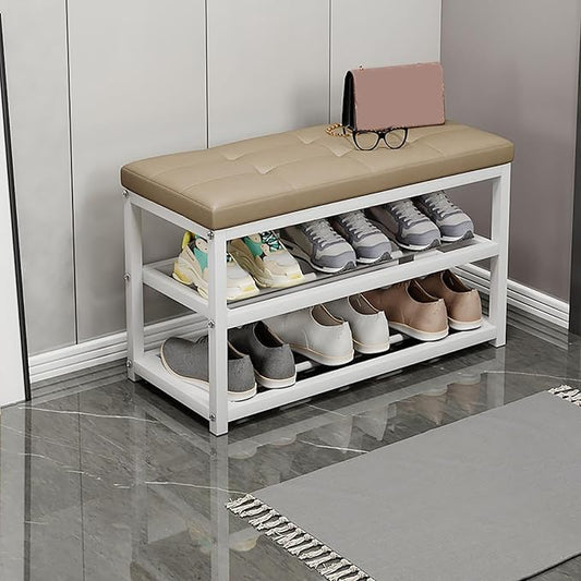 Modern Wooden Shoe Rack Compact Changing Stool for Hallway & Living Room Stylish Storage Organizer for Entryway Functional & SpaceSaving Design