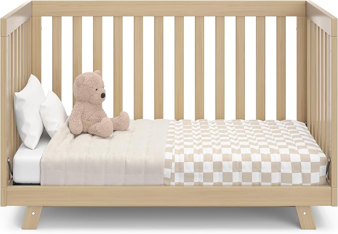 Storkcraft Beckett 3-in-1 Convertible Crib – GREENGUARD Gold Certified, Fits Standard Crib Mattress, Converts to Toddler Bed and Daybed, 4 Mattress Heights, Grow-with-Me Design (Driftwood)