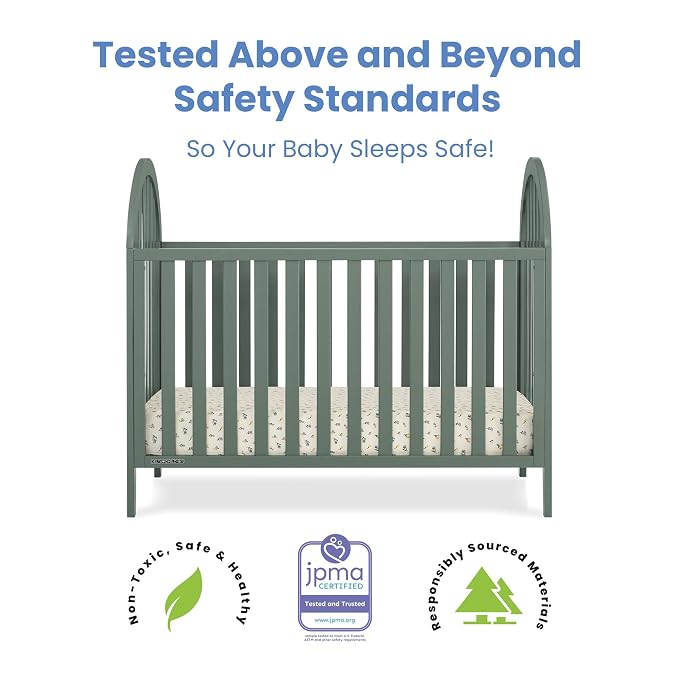 Delta Children Milano 4-in-1 Convertible Crib - Greenguard Gold Certified, Grassy Glen