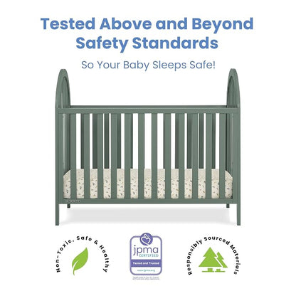 Delta Children Milano 4-in-1 Convertible Crib - Greenguard Gold Certified, Grassy Glen