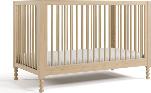 Storkcraft Rio 5-in-1 Convertible Crib and Toddler Guardrail – GREENGUARD Gold Certified, Toddler Bed Conversion Kit Included, Fits Baby Crib Mattress, Converts to Full Bed (Driftwood)
