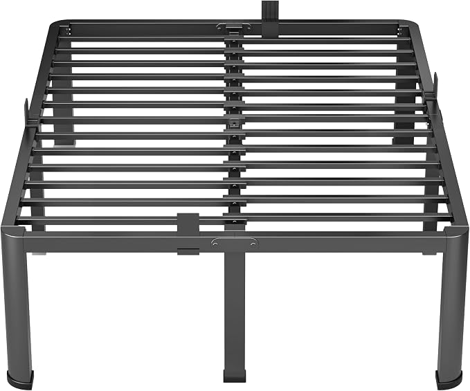 VIPSHOW 20 Inch Full Heavy Duty 3500 lbs Bed Frame with Round-Corner Legs & Anti-Squeak Design – Quick Assembly Metal Platform, No Box Spring Needed