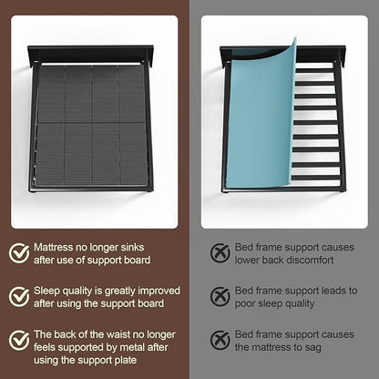 Imperius Breathable, Noise Minimizing, Moisture Resistant Bunkieboards,Low Profile Bed Support,Large Double Bed 10mm Bunkie Board, Folding Spring Box, Light and Thin,King Size 76x80''