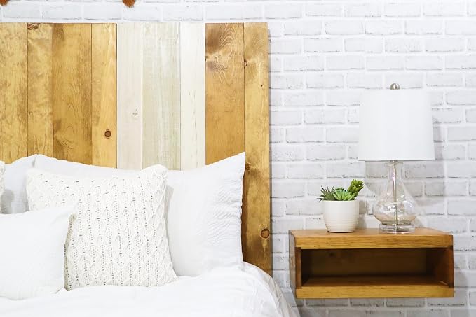 Barn Walls Boho Euro Mix Signature Design, Multicolored Solid Wood Headboard, Floating Panels, Wall Mount, Adjustable Height, Easy Assembly, King Size