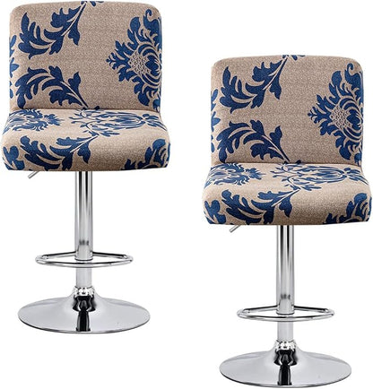 Levoberg Bar Stools Cover Set of 2 Printed Armless Swivel Barstools Slipcovers with Backs Stretch Square Counter Height Bar Stools Covers Mid Low Back Chair Cover for Kitchen Dining Room Bar #2