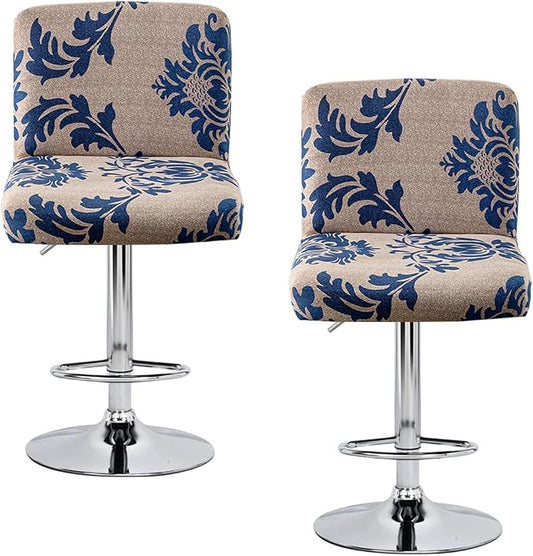 Levoberg Bar Stools Cover Set of 2 Printed Armless Swivel Barstools Slipcovers with Backs Stretch Square Counter Height Bar Stools Covers Mid Low Back Chair Cover for Kitchen Dining Room Bar #2