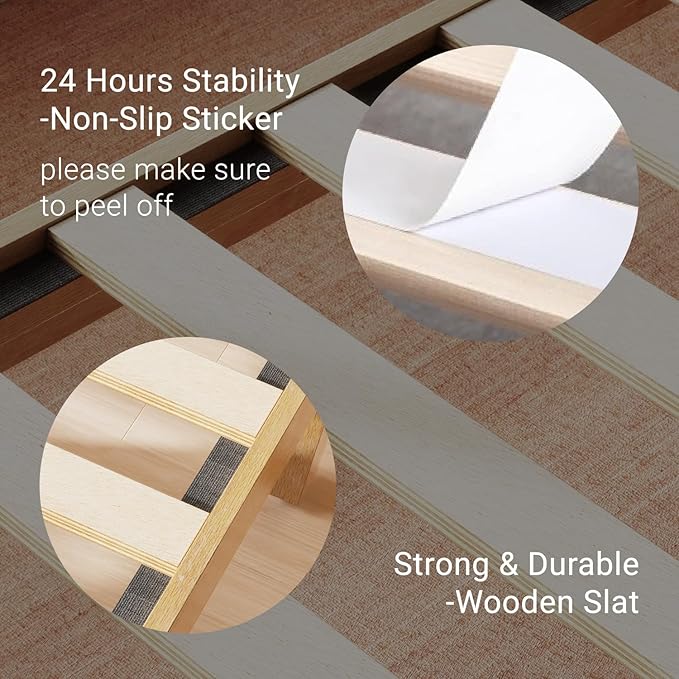 LIFEMENT Classic Wood Platform Bed Frame with Headboard, Essential, Noise Free, Under Bed Storage, No Box Spring Needed, Easy Assembly (Natural, Twin)