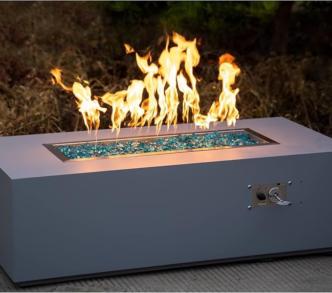 Stanbroil 48" x 6" Drop-in Fire Pit Pan with Burner, Upgraded Stainless Steel Jet Burner, High Flame, 91k BTU Max, Linear