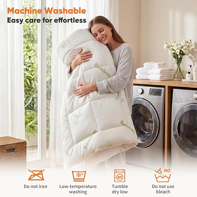 Sweetcrispy Ultra Soft Mattress Topper King Size - Viscose Made from Bamboo Pillow Top Mattress Pad for Breathable Cooling & Back Pain Relief, Deep Pocket Comfort Bed Topper, Green