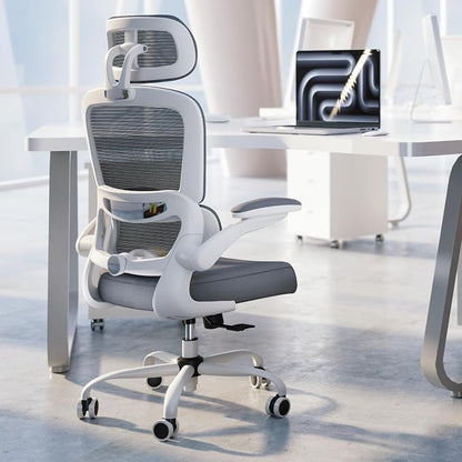 TRALT Office Chair Ergonomic Desk Chair, 330 LBS Home Mesh Office Desk Chairs with Wheels, Comfortable Gaming Chairs White Pack of 6