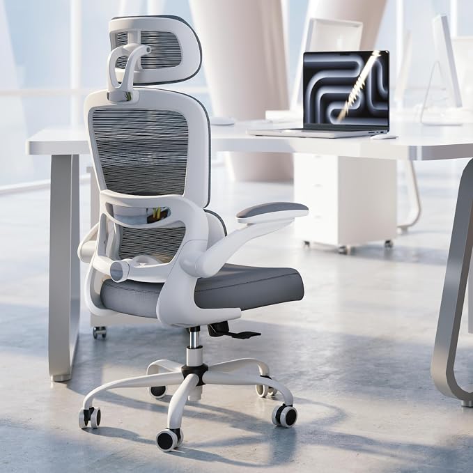 TRALT Office Chair Ergonomic Desk Chair, 330 LBS Home Mesh Office Desk Chairs with Wheels, Comfortable Gaming Chairs White Pack of 8