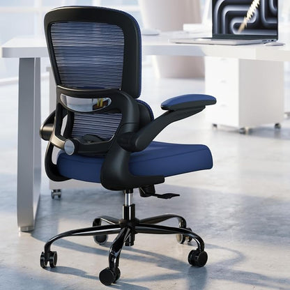 TRALT Office Chair - Ergonomic Desk Chair with Adjustable Lumbar Support, Mesh Computer Chair, Executive Chairs for Home Office Comfortable Lumbar Support (Deep Blue)