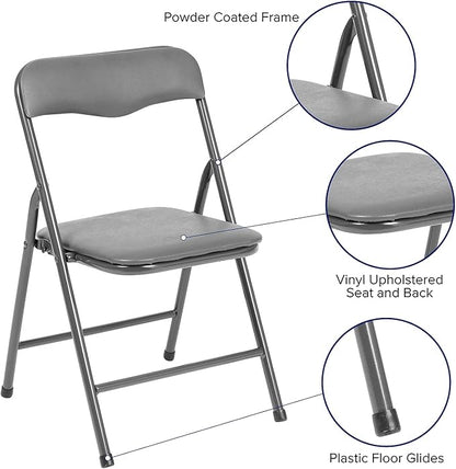 Flash Furniture Mindy Kids 5-Piece Folding Square Table and Chairs Set for Daycare and Classrooms, Children's Activity Table and Chairs Set, Gray