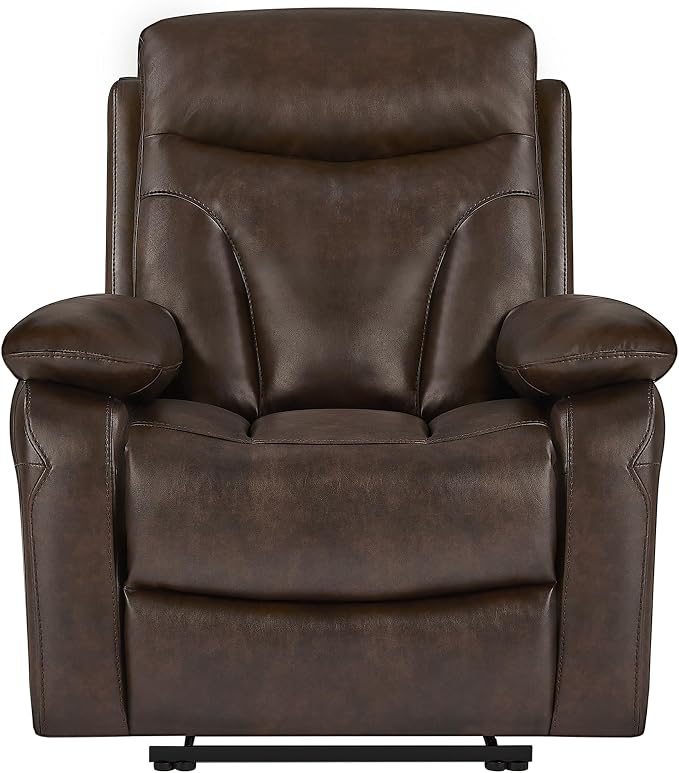 KISLOT Power Recliner Chair Wall Hugger Recliner with Adjustable Headrest and Footrest Dual Motor Electric Faux Leather Reclining Sofa with USB/Type-C Charging for RV Living Room Bedroom