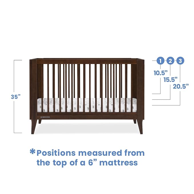 Delta Children Ollie 4-in-1 Convertible Crib - Greenguard Gold Certified, Walnut Espresso