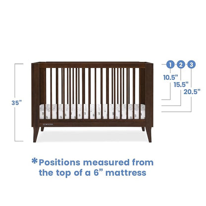 Delta Children Ollie 4-in-1 Convertible Crib - Greenguard Gold Certified, Walnut Espresso