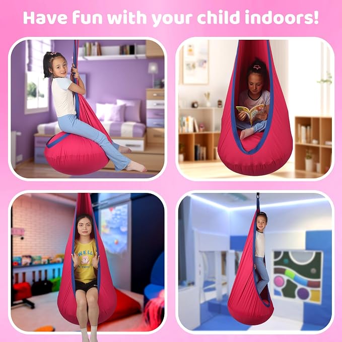 Sensory Pod Swing Hanging Seat Hammock Chair (Cranberry) | indoor and outdoor use capacity 300lbs