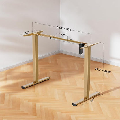ErGear Electric Stand up Desk Frame,4 Memory Height Settings Height Adjustable Table Legs, Sit Stand Desk Frame Up to 47.2", Ergonomic Standing Desk Base Workstation, Gold Frame Only